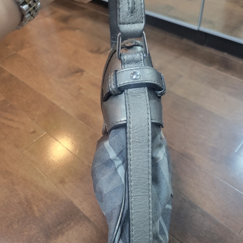 Burberry Black and Brown Plaid Leather Hobo Bag - Picture 10 of 14
